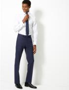 Marks & Spencer Indigo Textured Slim Fit Trousers Indigo