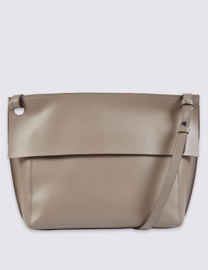 Marks & Spencer Leather Across Body Bag Grey