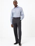 Marks & Spencer 2in Shorter Regular Fit Non-iron Shirt Navy Mix