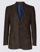 Marks & Spencer Regular Fit Textured Jacket Brown