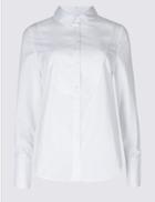 Marks & Spencer Petite Pure Cotton Long Sleeve Shirt White