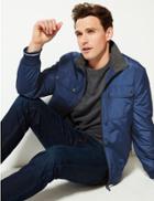 Marks & Spencer Bomber Jacket With Stormwear&trade; Mid Blue