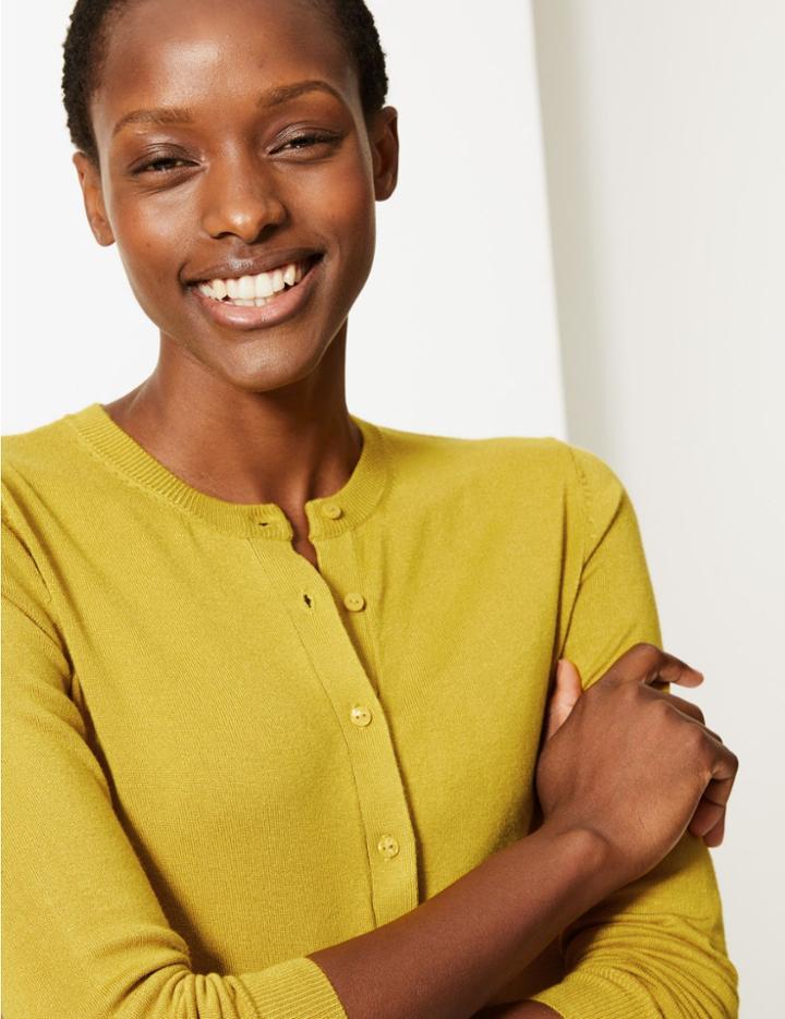 Marks & Spencer Crew Neck Cardigan Antique Brass