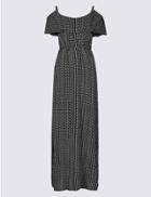 Marks & Spencer Geometric Print Cold Shoulder Beach Dress Black