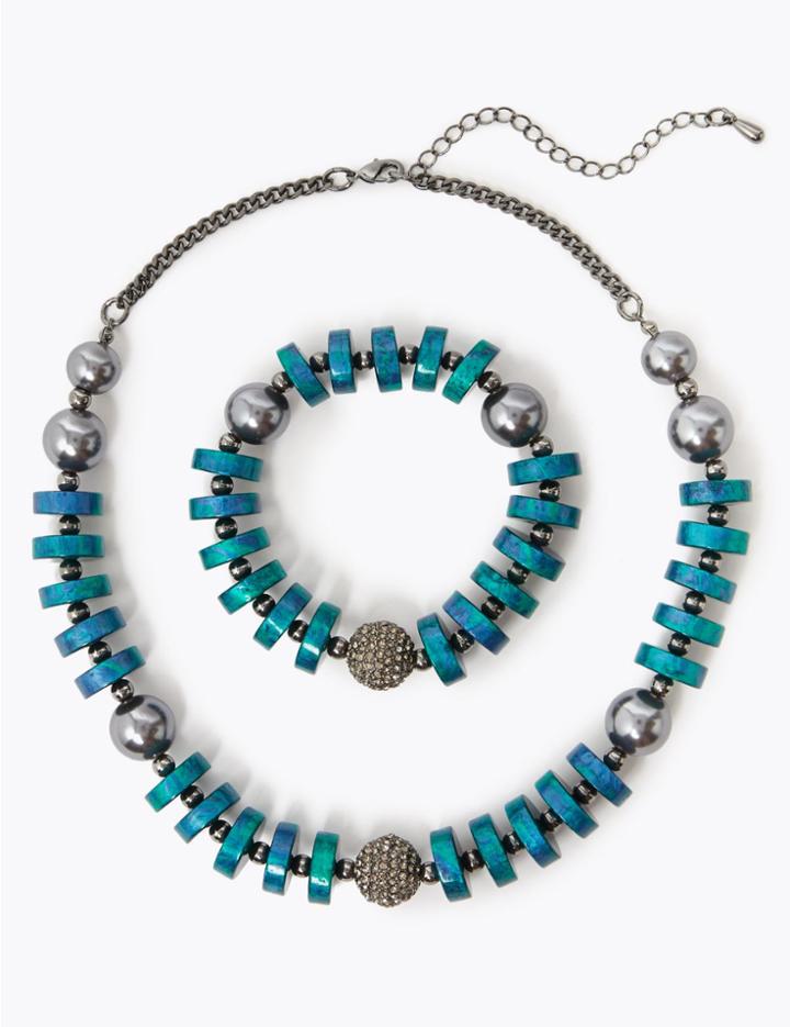 Marks & Spencer Disc And Ball Jewellery Set Blue Mix