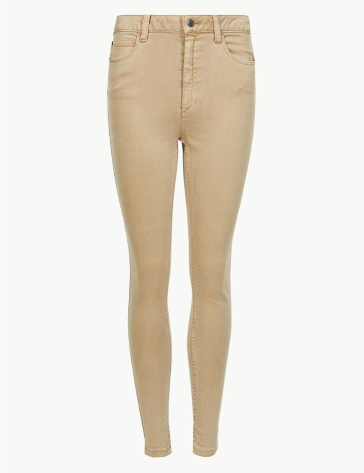 Marks & Spencer Mid Rise Super Skinny Jeans Light Buff