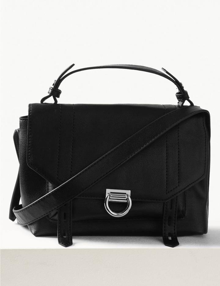 Marks & Spencer Animal Print Satchel Bag Black