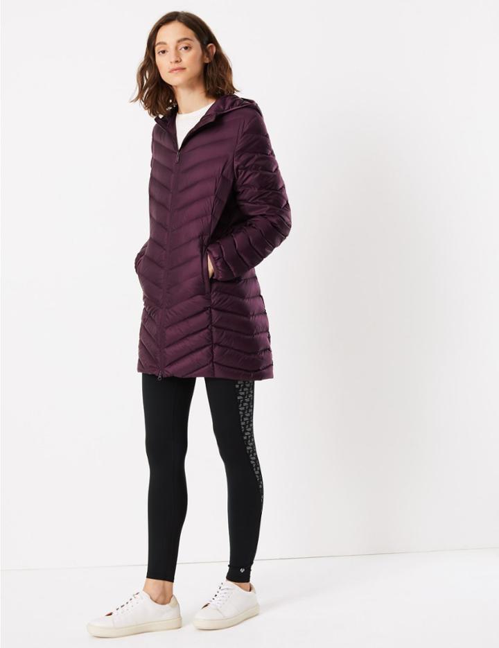Marks & Spencer Quilted & Padded Coat Dark Grape