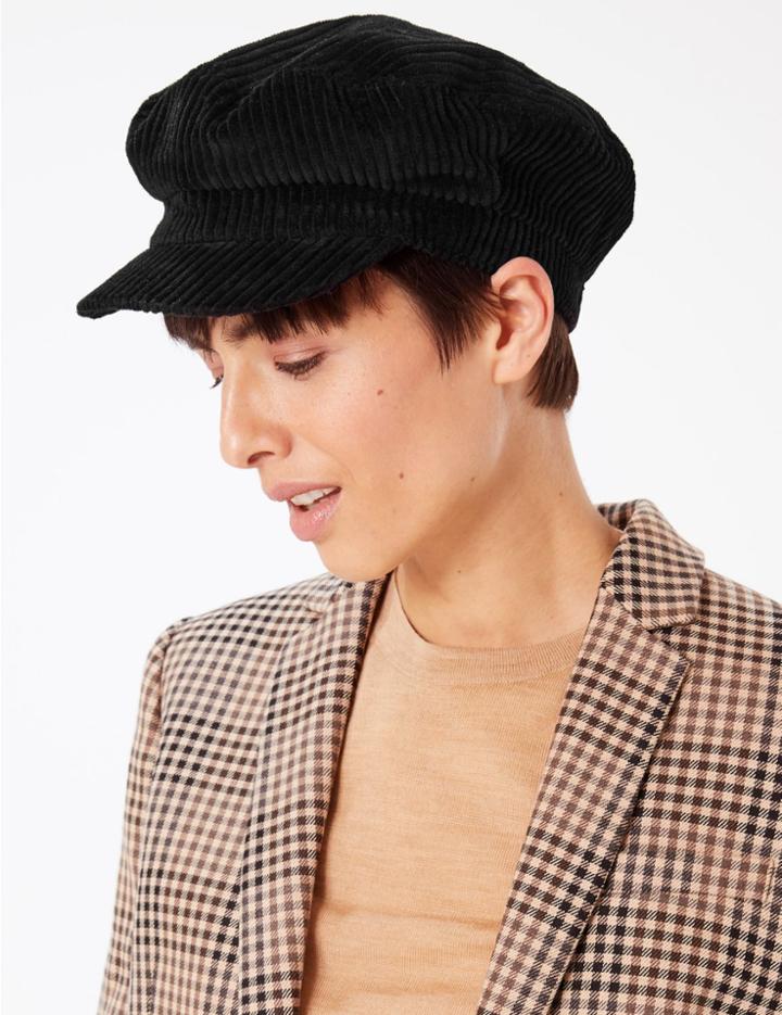 Marks & Spencer Corduroy Captain's Cap Black