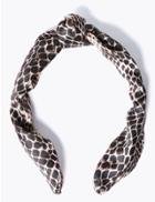 Marks & Spencer Animal Print Structured Hair Band Dark Brown Mix