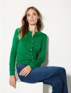 Marks & Spencer Long Sleeve Round Neck Cardigan Emerald