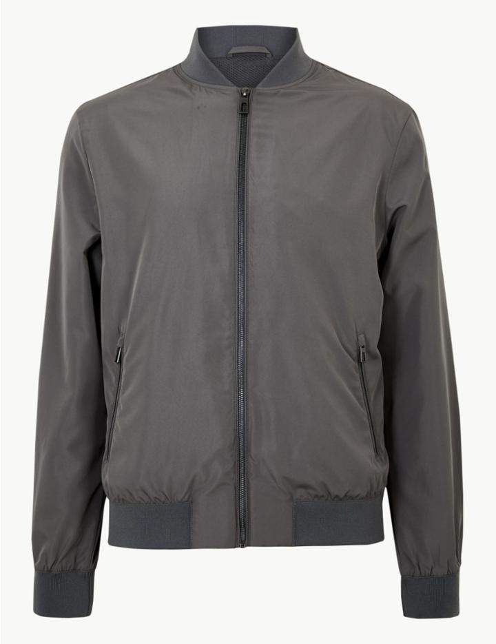 Marks & Spencer Bomber Jacket With Stormwear&trade; Grey
