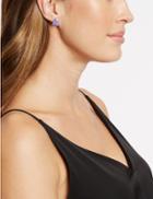 Marks & Spencer Platinum Plated Stud Earrings Purple Mix
