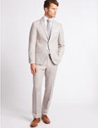 Marks & Spencer Linen Rich Textured Tailored Fit Jacket Neutral