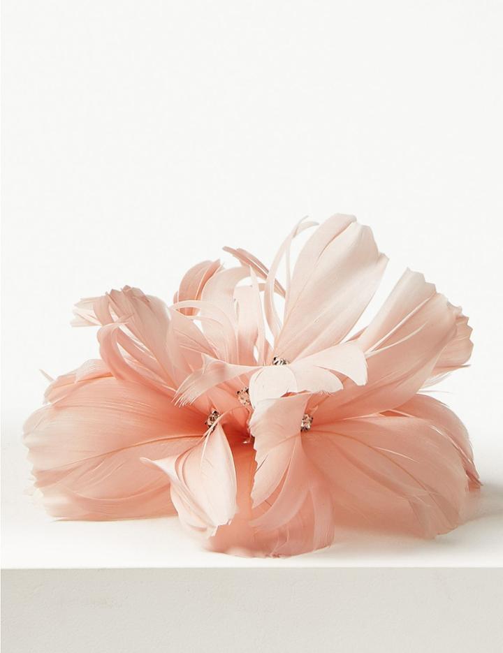 Marks & Spencer Feather Flower Clip Fascinator Blush
