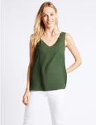 Marks & Spencer V-neck Vest Top Forest Green