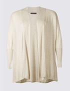 Marks & Spencer Plus Ribbed Cuff Trapeze Cardigan Oatmeal