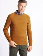 Marks & Spencer Pure Cotton Textured Jumper Antique Gold