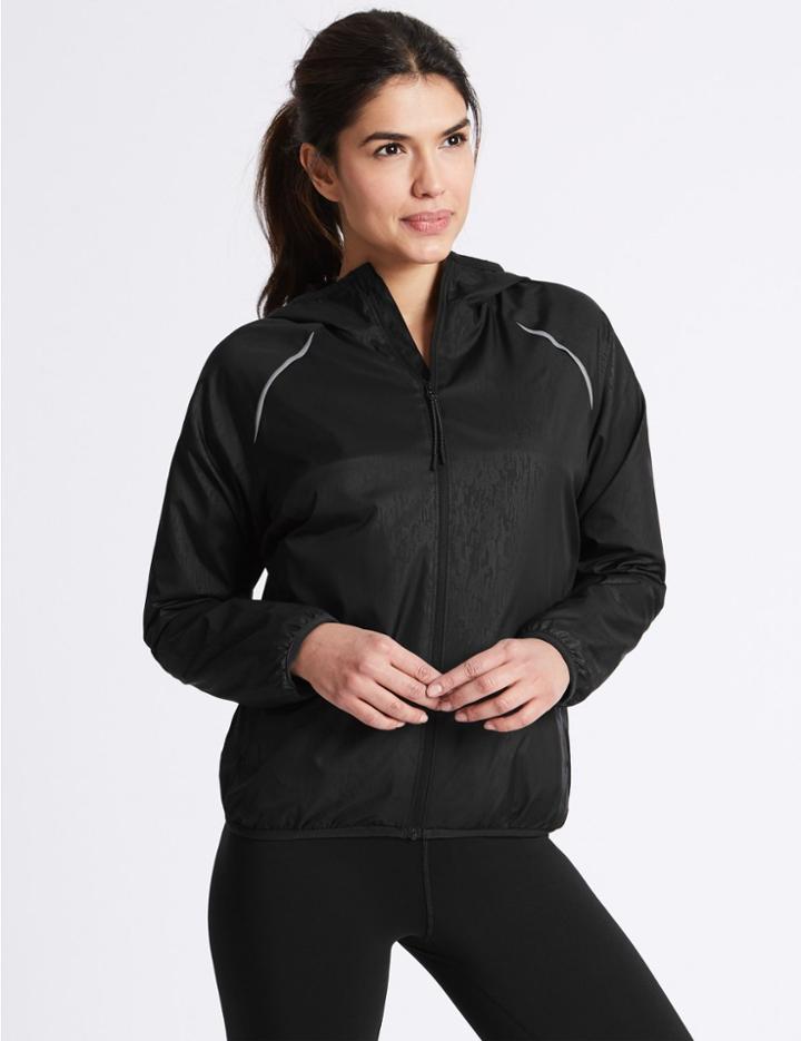 Marks & Spencer All Weather Embossed Windbreaker Jacket Black Mix