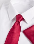 Marks & Spencer Pure Silk Tie & Pocket Square Set Crimson