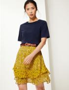 Marks & Spencer Ruffle Mini Skirt Ochre