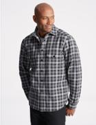 Marks & Spencer Pure Cotton Checked Shirt With Pockets Grey Mix