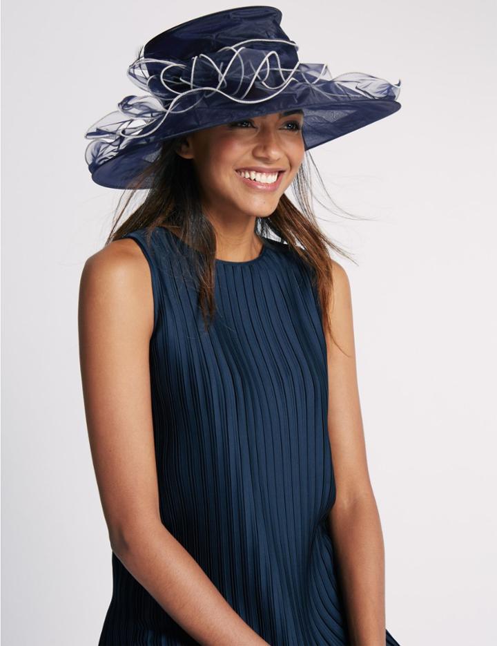Marks & Spencer Large Foldable Fluted Hat Navy Mix