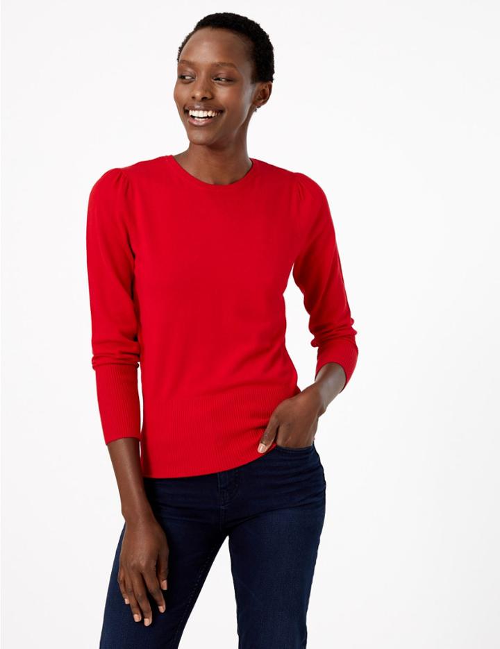 Marks & Spencer Gathered Shoulder Jumper Chilli