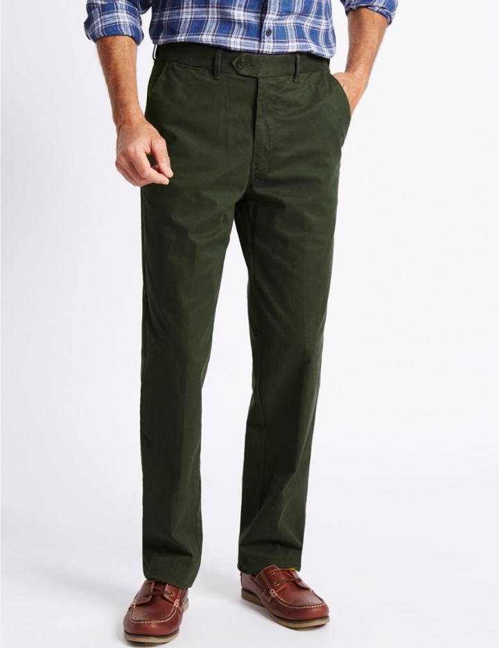 Marks & Spencer Cotton Rich Chinos Green