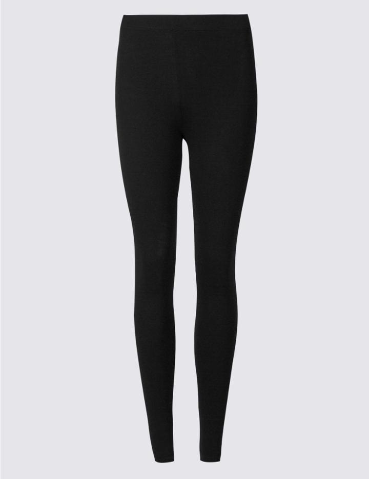 Marks & Spencer Petite Cotton Rich Core Leggings Black