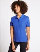 Marks & Spencer Pure Cotton Short Sleeve Polo Shirt Cobalt