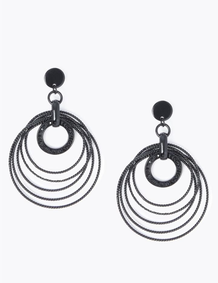 Marks & Spencer Spinning Circle Drop Earrings Black Mix