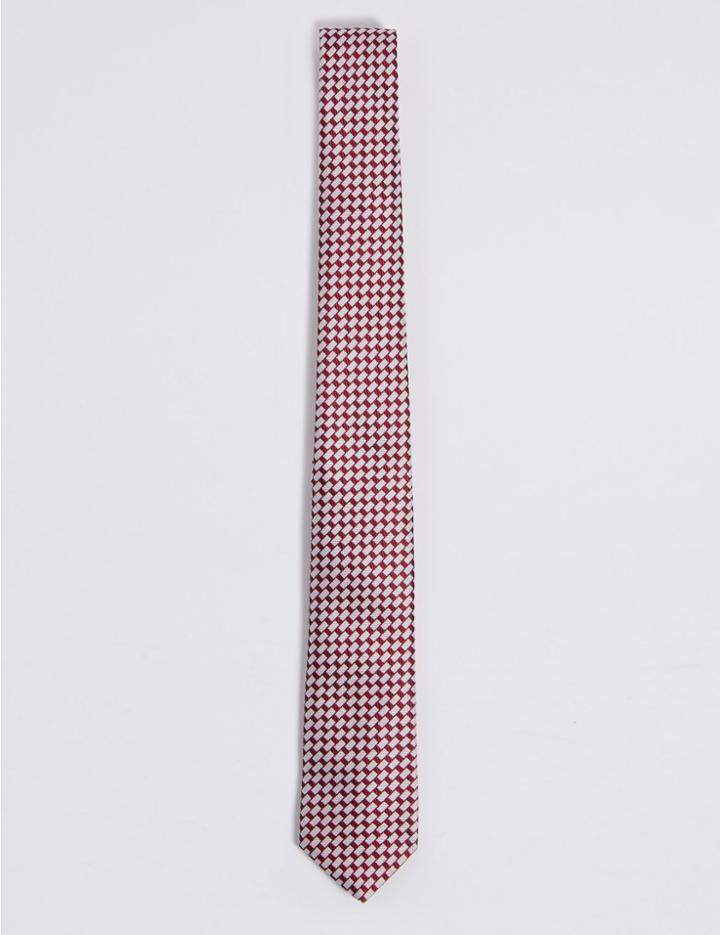 Marks & Spencer Textured Tie Red Mix