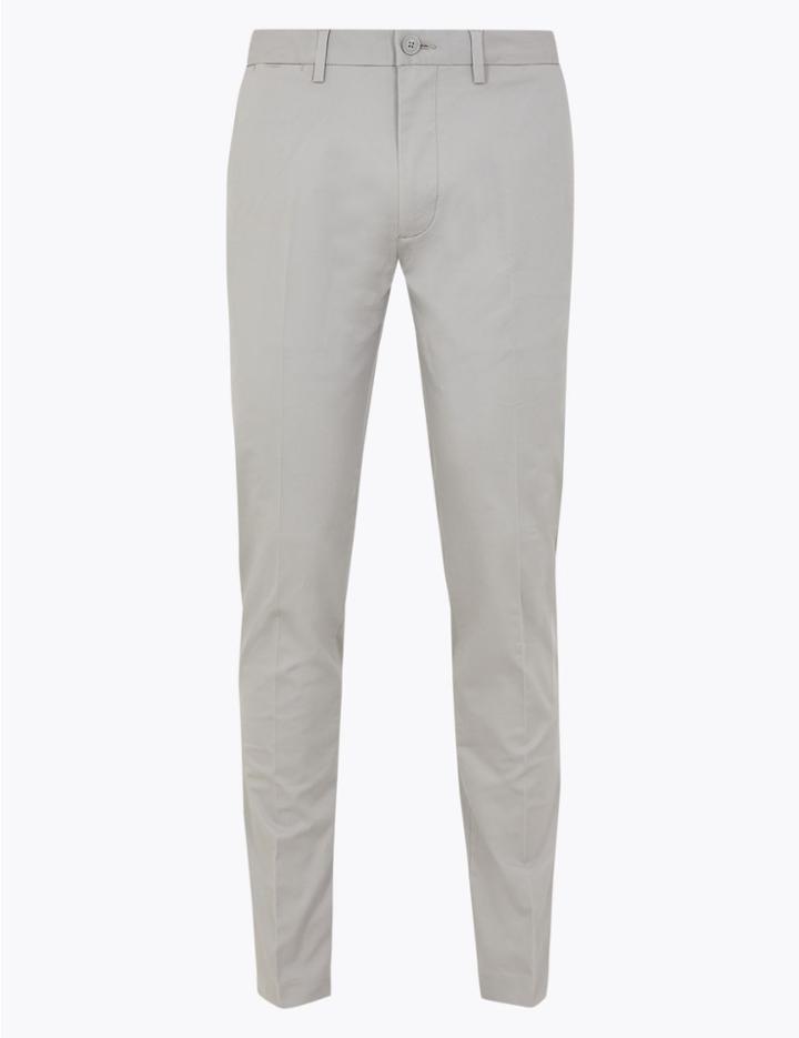 Marks & Spencer Skinny Fit Smart Chinos Light Grey