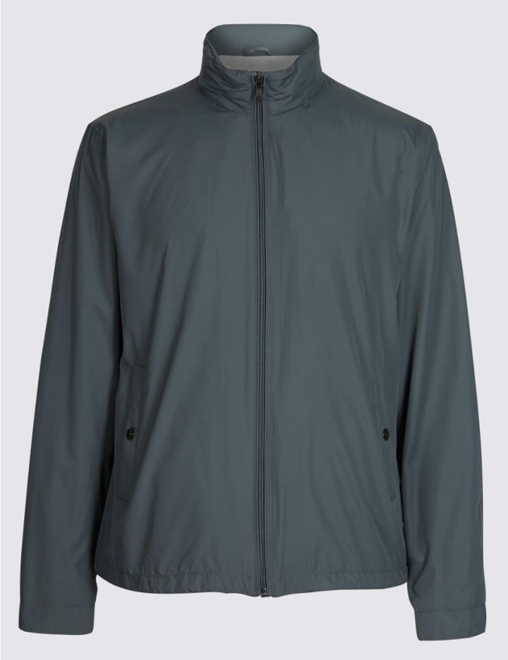 Marks & Spencer Zipped Through Bomber Jacket With Stormwear&trade; Petrol
