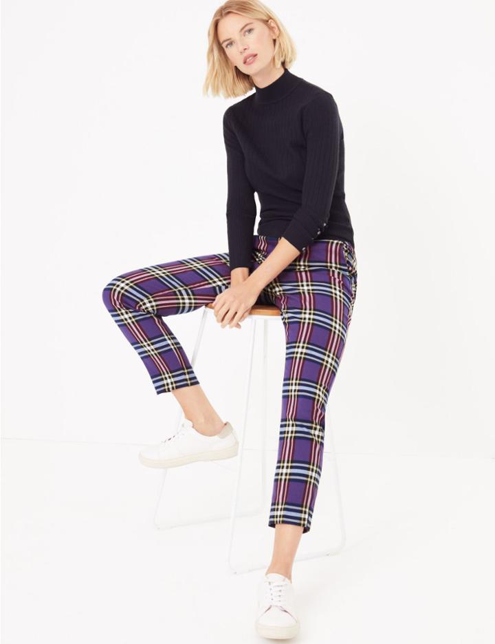Marks & Spencer Mia Checked Slim Ankle Grazer Trousers