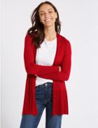 Marks & Spencer Open Front Ribbed Cardigan Chilli