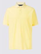 Marks & Spencer Pure Cotton Pique Polo Shirt Soft Yellow