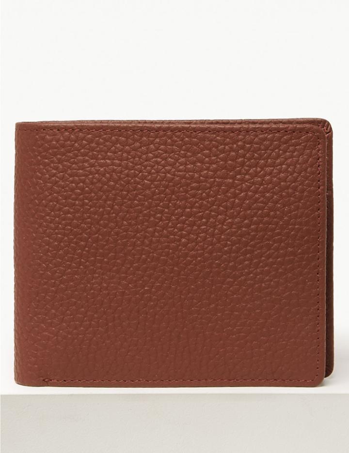 Marks & Spencer Leather Bi-fold Wallet With Cardsafe&trade; Brown