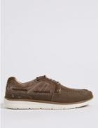 Marks & Spencer Leather Lace-up Boat Shoes Light Putty
