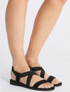 Marks & Spencer Elastic Sandals With Stain Resistant Black