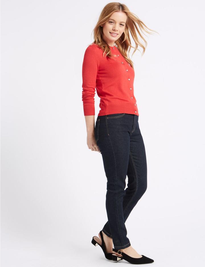 Marks & Spencer Petite Mid Rise Skinny Leg Jeans Indigo Mix