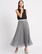 Marks & Spencer Mesh Straight Midi Skirt Grey
