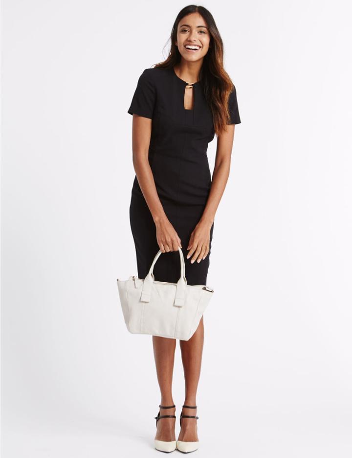 Marks & Spencer Leather Casual Grab Tote Bag Putty Mix