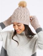 Marks & Spencer Knitted Hat & Gloves Set Blush