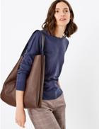 Marks & Spencer Leather Casual Hobo Bag Chocolate Mix
