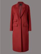 Marks & Spencer Wool Blend Coat Dark Red