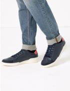 Marks & Spencer Leather Retro Trainers Navy