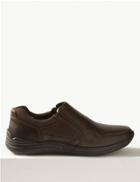 Marks & Spencer Leather Slip-on Trainers Brown