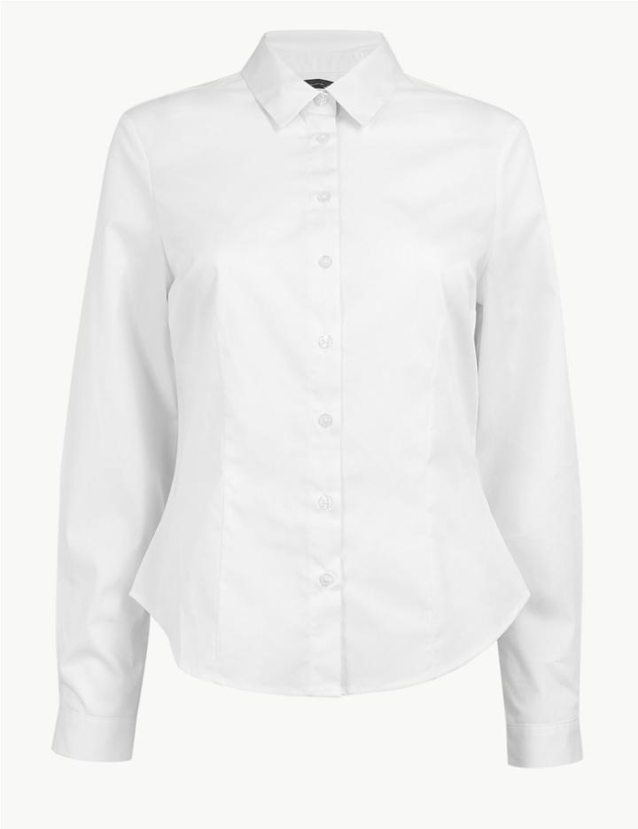 Marks & Spencer Petite Fitted Shirt White